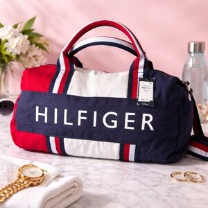 Tommy Hilfiger Red and Navy Duffel Bag